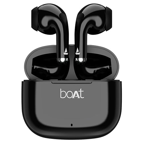 boAt Airdopes Beat, 13mm Drivers, ENx Technology, Beast Mode (Low Latency), Upto 35H Battery, Flex Fit Ear Tips, Bluetooth Earbuds, TWS Ear Buds Wireless Earphones with mic -(Black)