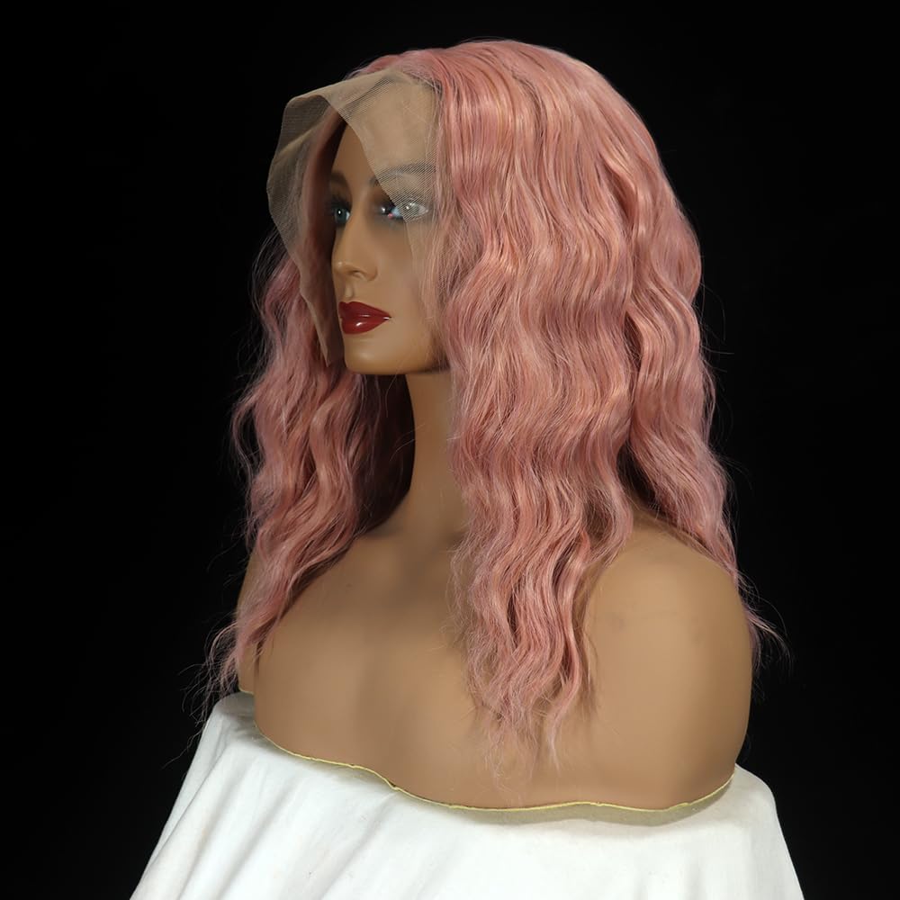 synthetic lace front wigs (Pink2)