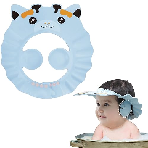 Gorra de ducha para niños protección de baño para baby shower protección de lavado de cabello gorra de baño ajustable con protección de oídos gorra