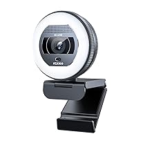 NexiGo N930E Pro, Webcam 4K con luce ad anello, autofocus PDAF, 1080P@60FPS, microfoni duali con cancellazione del rumore, otturatore per la privacy integrato