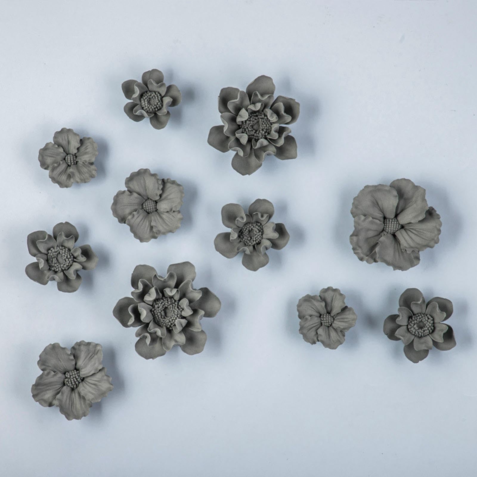 MERISHOPP Ceramics Flower Decor 3D Floral Sculpture Sculpture for Wall Background 9cm Style A| Home & Garden|Home Dacor|Tapestries 2