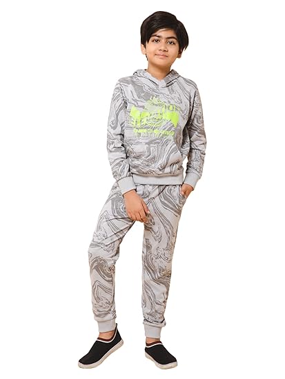 Boys Marbled Pattern Tracksuit Set