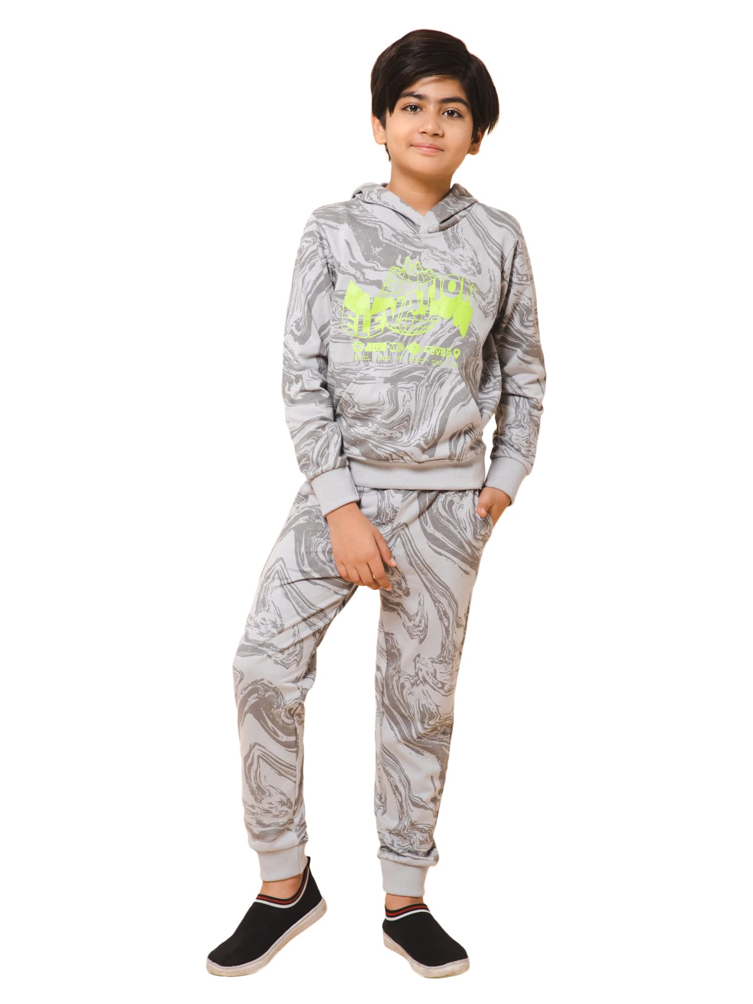Alan Jones Clothing Cotton Blend Boys Marbled Pattern Casual Style Tracksuit Set-image-44
