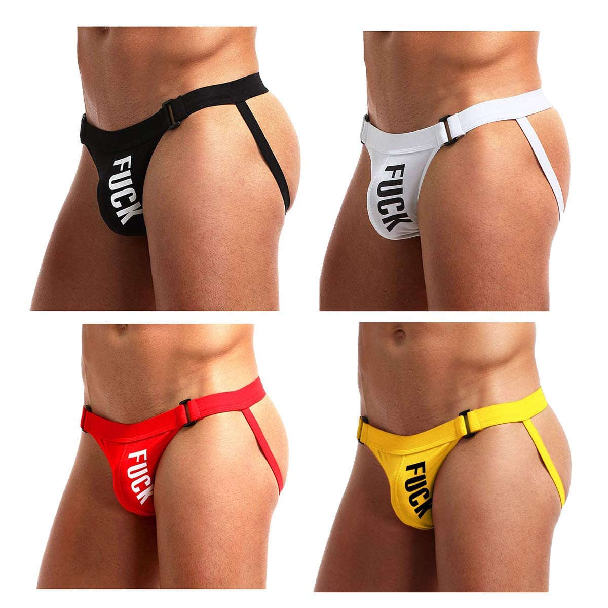Jockstrap String pour homme Sous-vêtements sexy pour homme Slips Thong Coton Taille basse String Sport Jock Strap