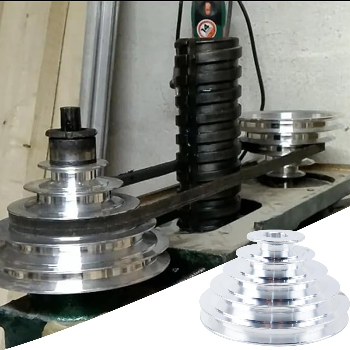 Poulie Triangulaire pagode à 5 Plis pour diverses Machines telles Que perceuses à Colonne, polisseuses à Vitesse Variable, etc. (diamètre intérieur 24 mm)