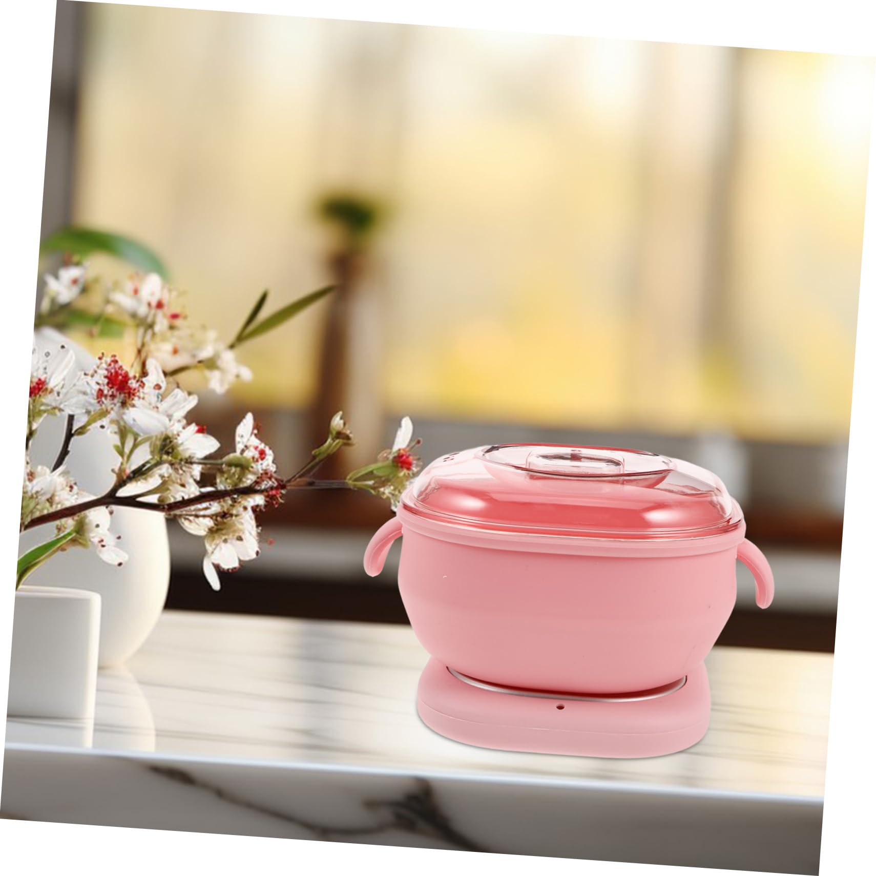 PACKOVE Scaldacera per Ceretta Portatile in Silicone Rosa Pieghevole, Facile da Pulire, Adatto per Gambe e Ascelle, Uso Domestico e Salone di Bellezza