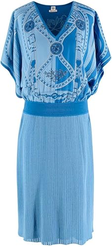 Hermès Vestido Tejido en Azul Real con Mangas Caídas de Segunda Mano