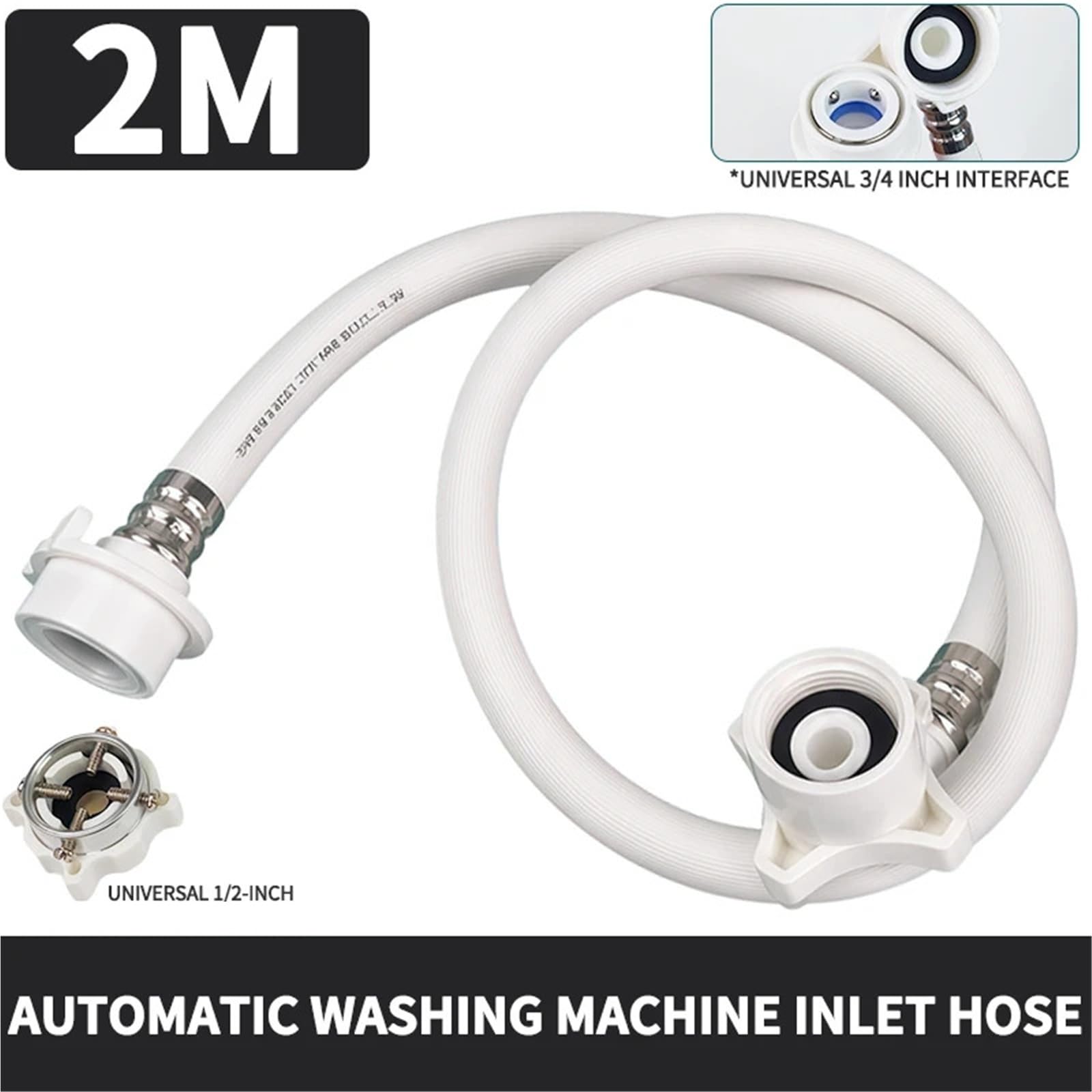 Waschmaschinen-Zulaufschlauch, 3/4 Zoll Universalanschluss für Wasserzulauf