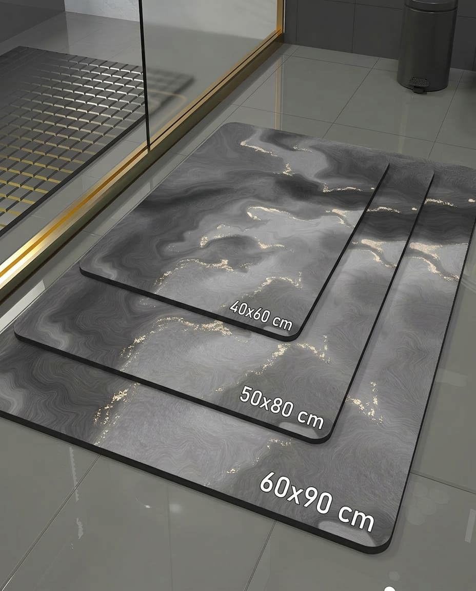 Tapis de Bain en Pierre de Diatomée Super Absorbant et Antidérapant