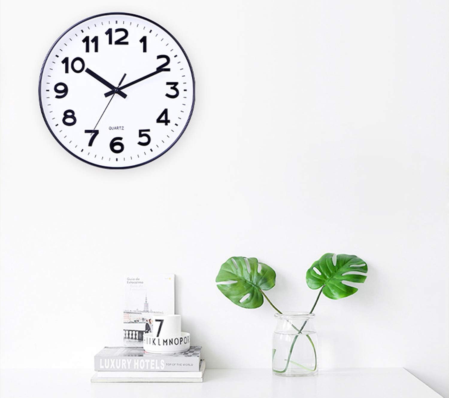 Foraineam 2 Pieces 12-Inch Wall Clock Silent Non Ticking Battery Operated Decorative Quartz Clock for Home Office School