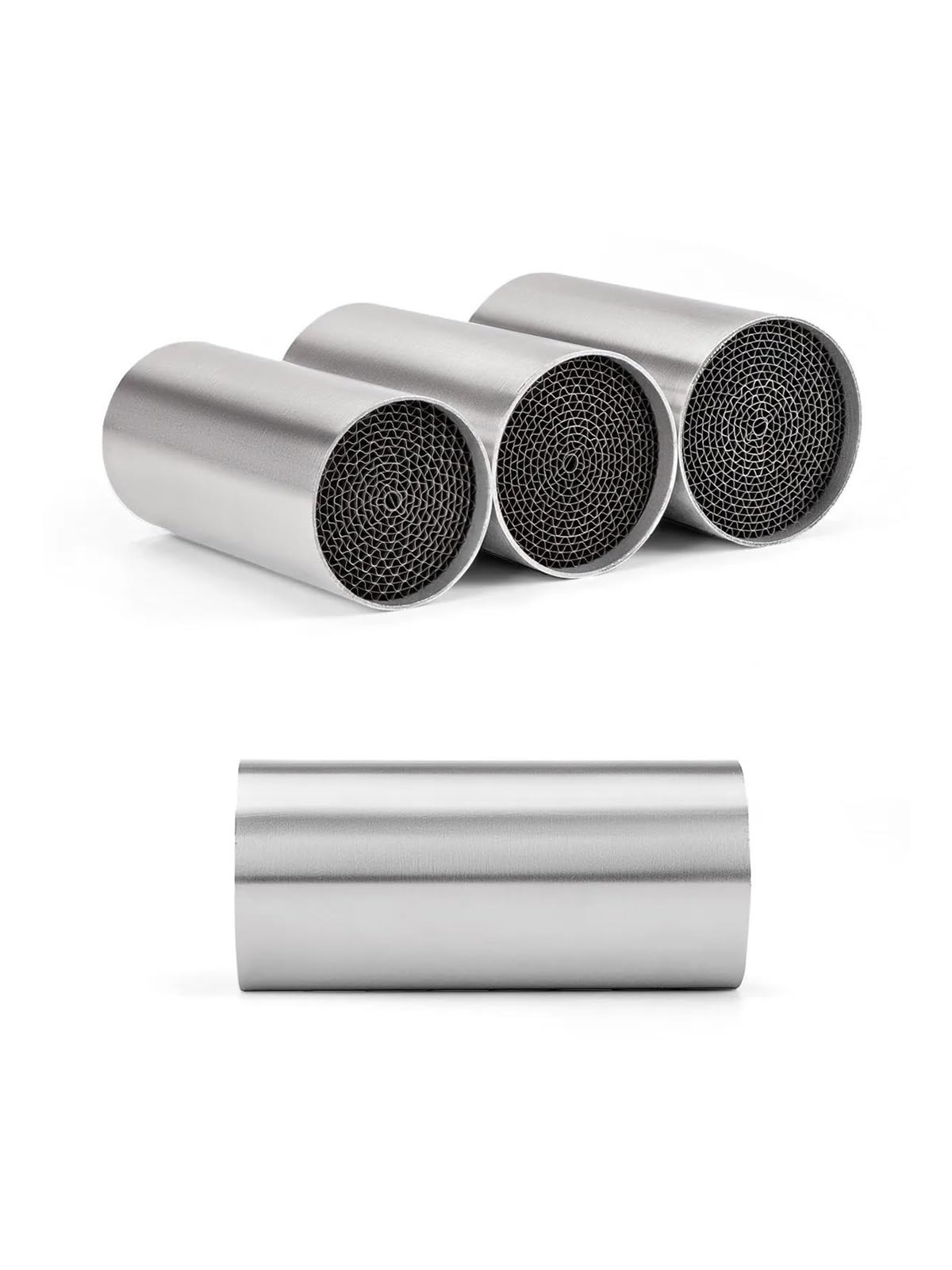 Silenziatore Marmitta 45mm 48mm 50mm 53mm Catalizzatore di Scarico Universale per Moto Db Killer Riduce Il Rumore Coppia Elevata A Bassa velocità Purificazione del Gas Scarico Silenziatore (Misurare