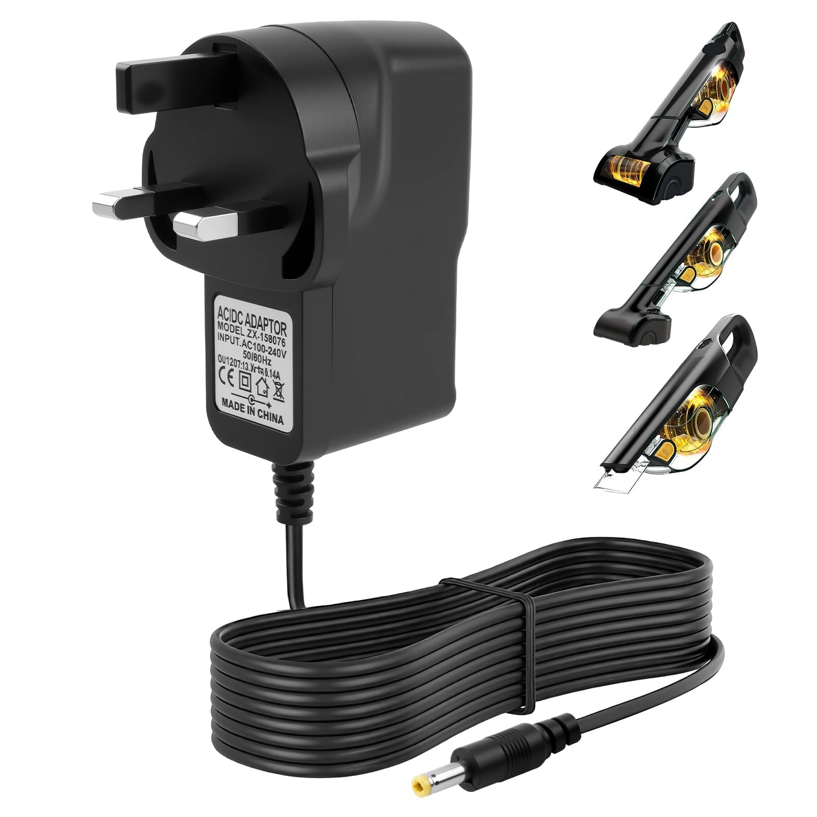 13.3V Replacement Charger for Shark Handheld Vacuum Cleaner CH950UKT CH950C CH951 CH955 10.8V Ultra Cyclone PetPro Cordless Handvac XCHRGCH950 Hoover Power Supply Adapter 4mm X 1.7mm UK Plug 1.8m