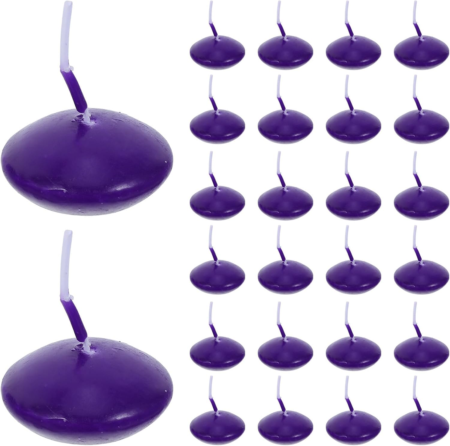 Purple Floating Candles 50pcs Paraffin Disc Dripless Smokeless