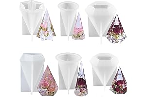 Crystal Tower and Ring Cone Resin Molds, 6 Pcs DIY Resin Crystal Mold Set