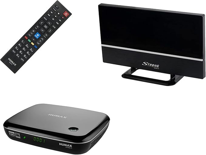 HUMAX HD Nano T2 DVBT2 Receiver mit Antenne und TV inkl. HDMI