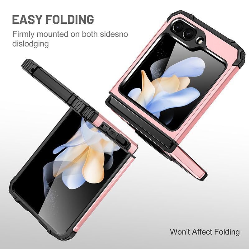 Coque Samsung Galaxy Z Flip 5 violette antichoc silicone rigide aimantée RingStand