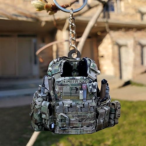 Miniatura 2 de Llavero militar personalizado del ejército, llavero de regalo militar personalizado del ejército, joyería personalizada para él., A0., Grande
