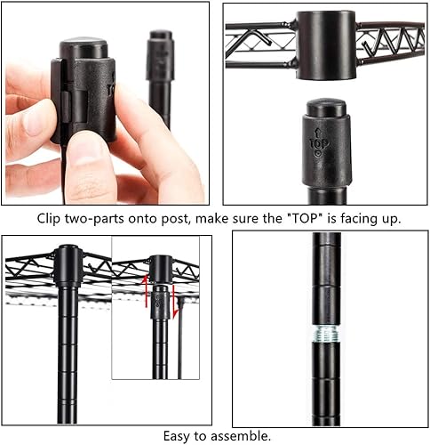 Miniatura 4 de WEI WEI GLOBAL Perchero de 3 niveles para barra, organizador de ropa rodante con estante, colgador lateral y ruedas (negro, 73 pulgadas de alto)