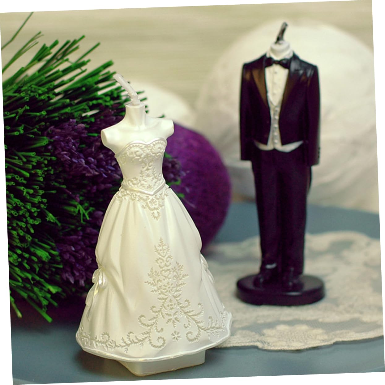 Mobestech 1 Paar Hochzeitskerzen aus Paraffin Romantische Dekoration für Hochzeitsfeiern Chinesische Stil Kerzen für Brautpaar Kreative Hochzeitsaccessoires für Festliche Anlässe