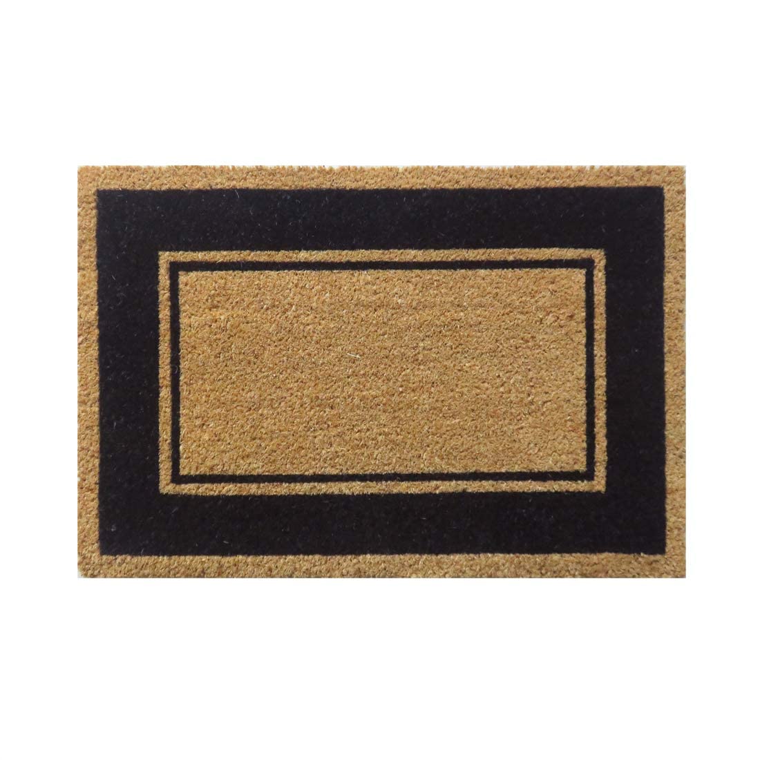 ATMAH Thick Black Border Coir Door Mat (45cm x 75 cm)