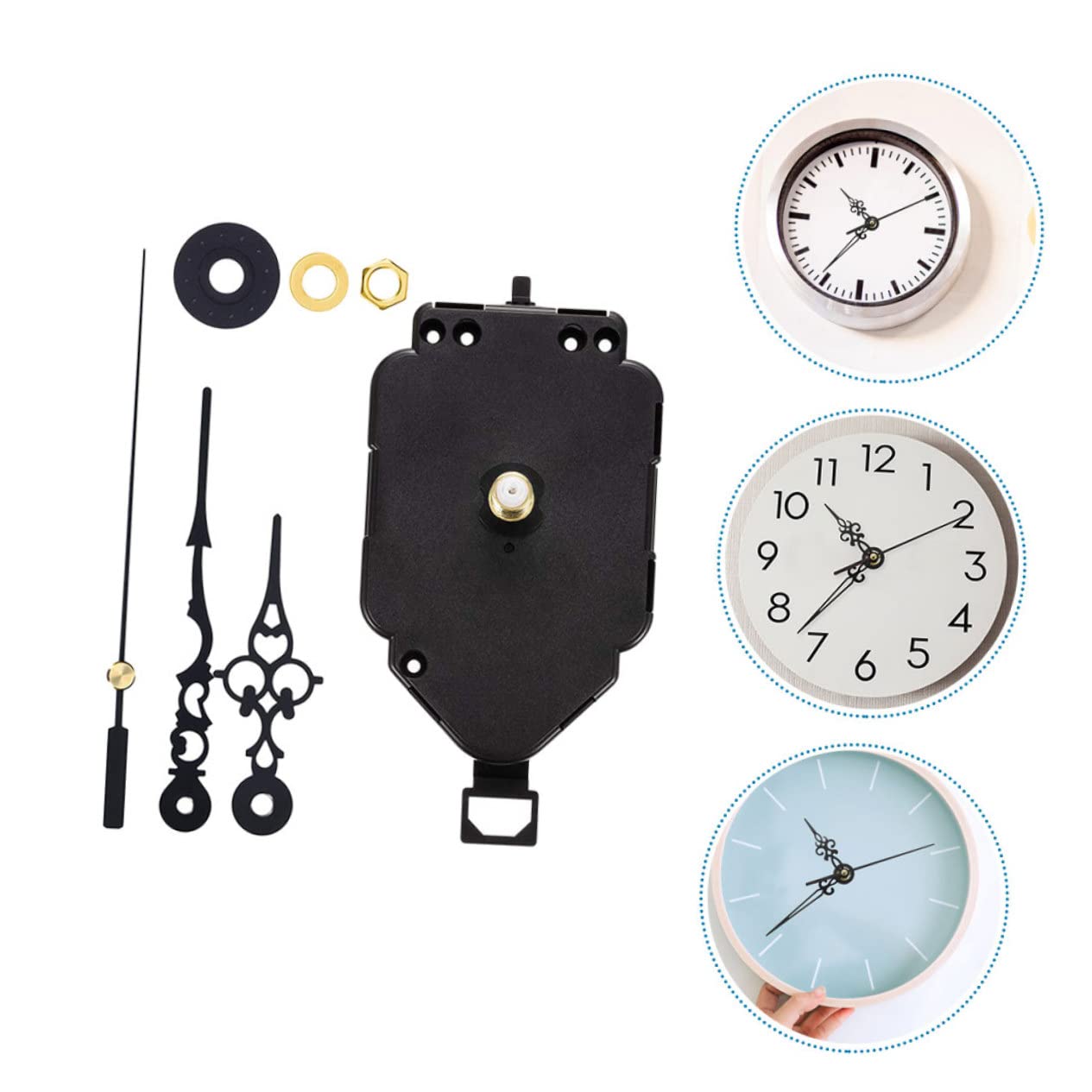 SHINEOFI Mécanisme D'horloge Murale Silencieux Kit De Remplacement