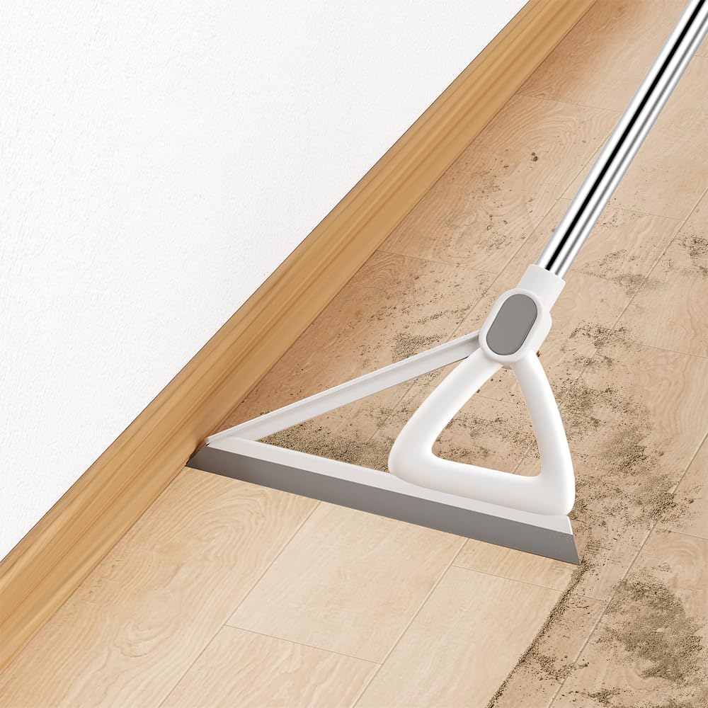 Haushaltsbesen mit Kehrschaufel, Kombi-Set, Luftbesen mit extra langem, verstellbarem Aluminiumgriff, Reinigungsmittel für den Haushalt (M1)