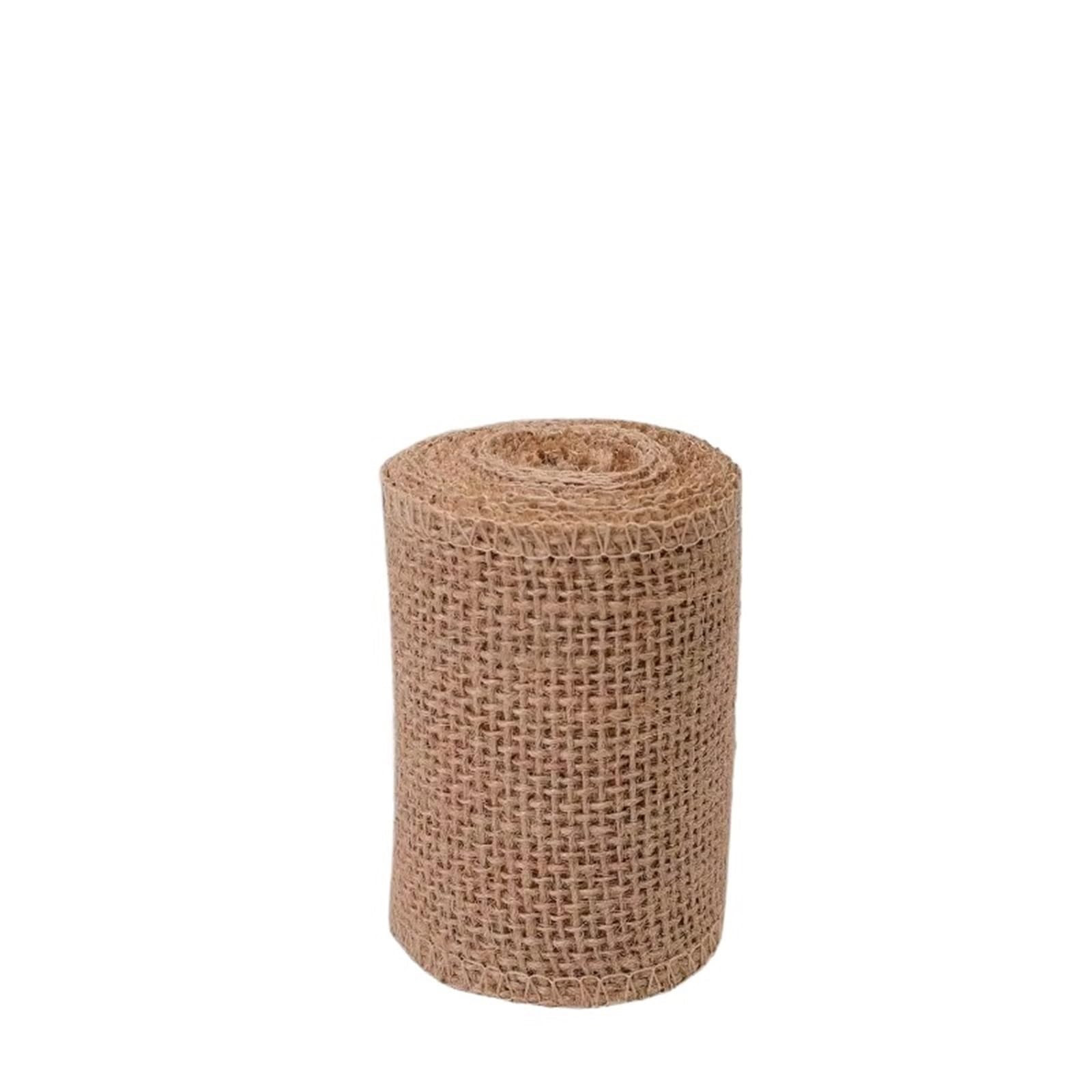 Hessian Roll 2/6M Natural Burlap Fabric Jute Craft Ribbon Hessian Lace for Wrapping Projects Wedding Home Decor 3/5/7.5/10/15cm(Width-7.5cm,6M-(3roll))