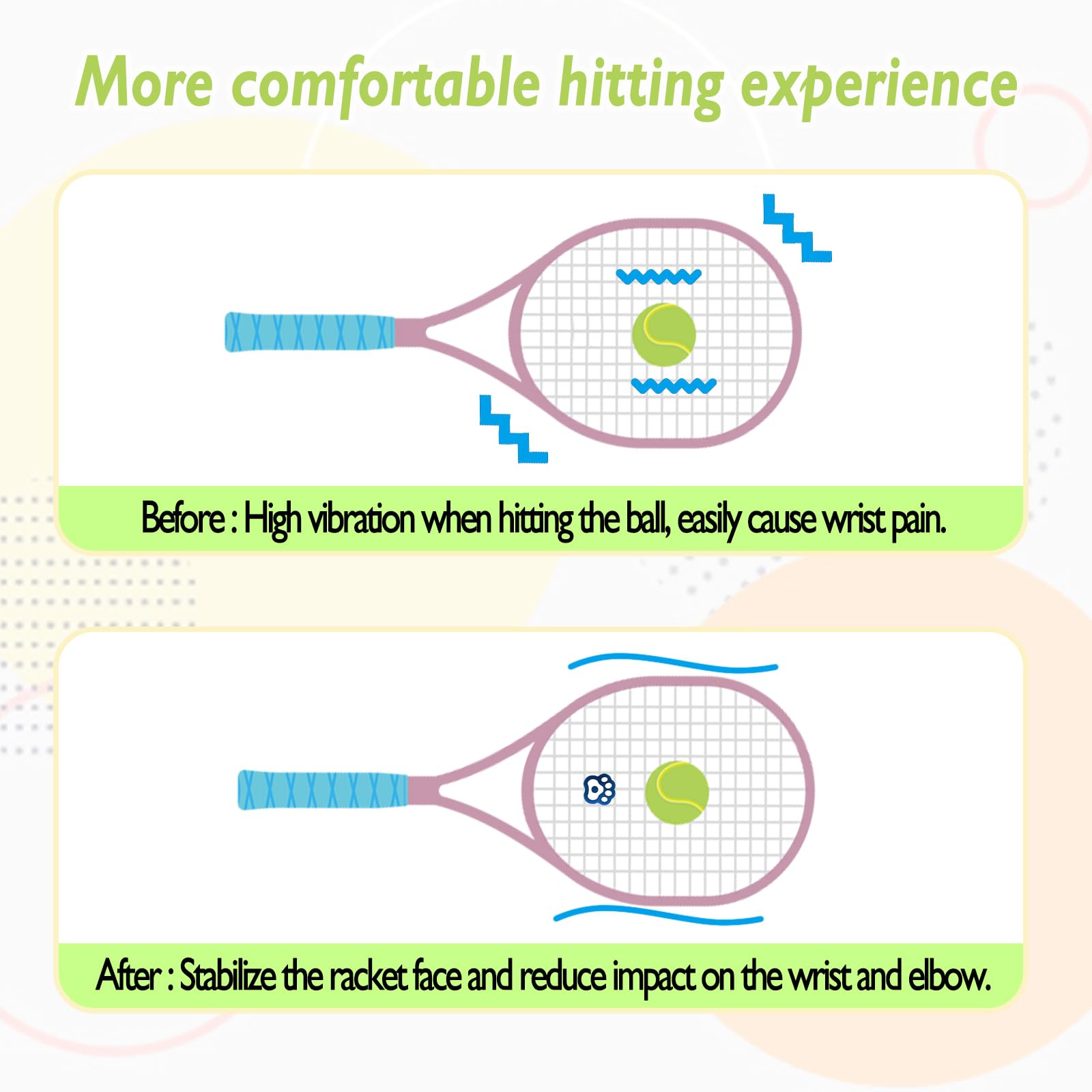 Amortiguadores de tenis de silicona para raquetas de tenis, bádminton y squash, forma de garra de gato