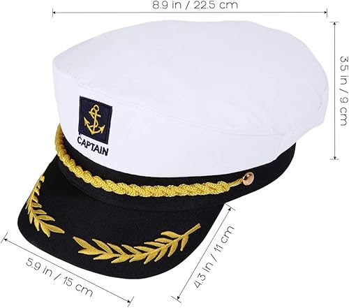 Miniatura 6 de Sombrero de capitán yate, gorra de navegación, ajustable, marinero, almirante marino, cosplay, sombrero para hombres, mujeres y niños, accesorios de