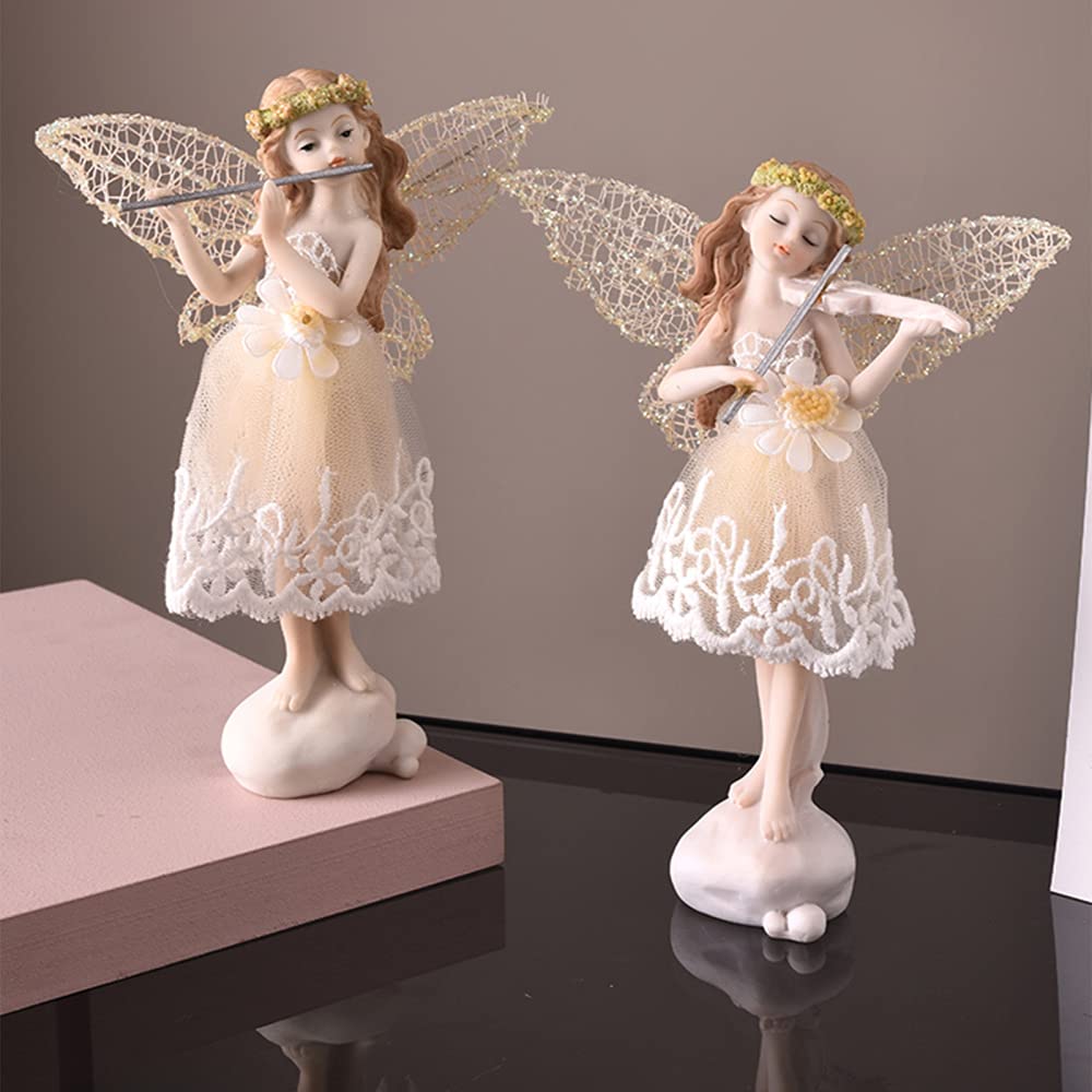 Figurine Ange Décoratif 'Protecting Little Angel' - Résine, Hauteur 8 Cm - Décoration Table, Vitrine - Cadeau Romantique