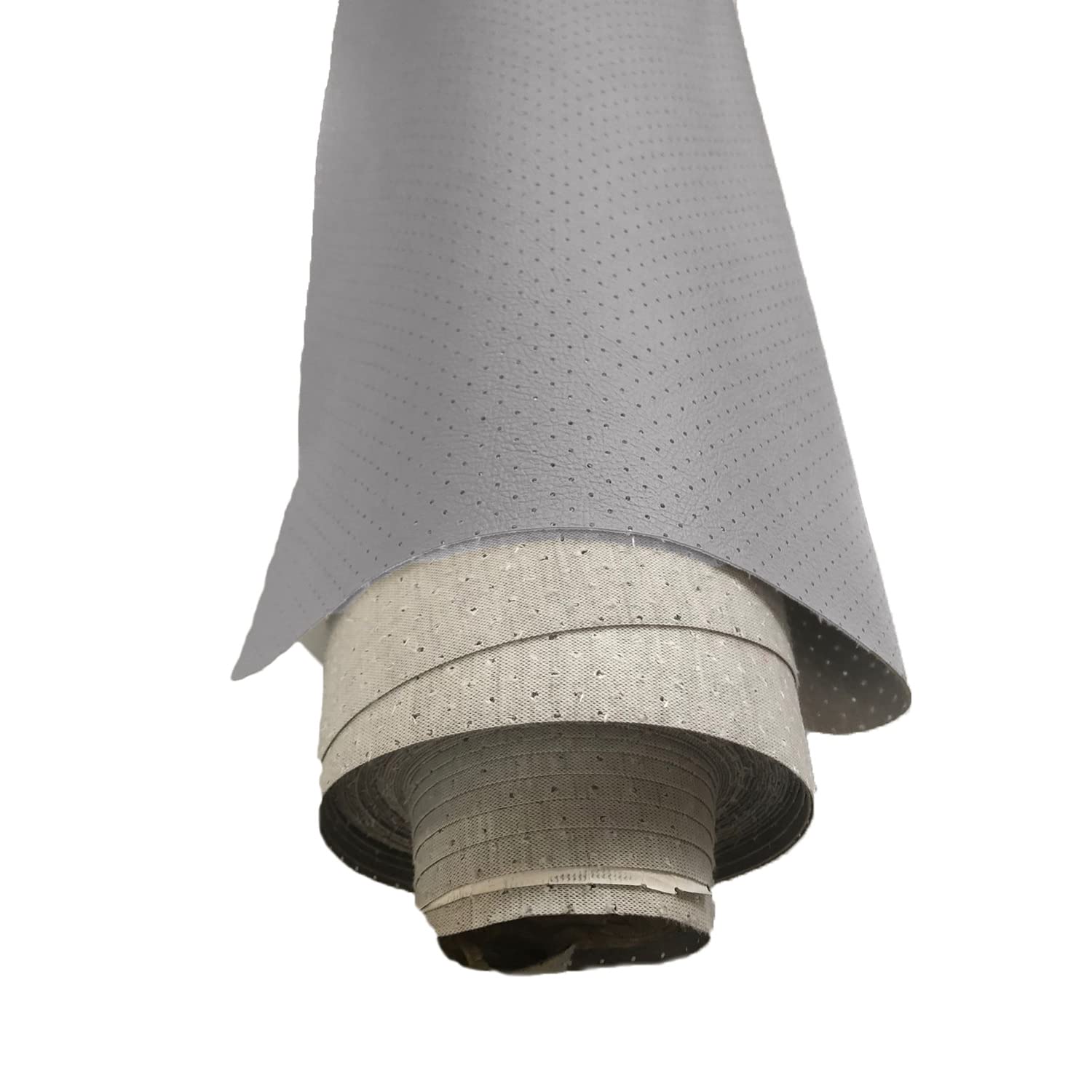 Perforated Leatherette Vinyl Fabric – Headlining Auto Material for Automotive – Upholstery Faux Leather for Camper Vans – Caravan Cloth Cars and Van Conversions (Grey - 1 Meter x 138cm)
