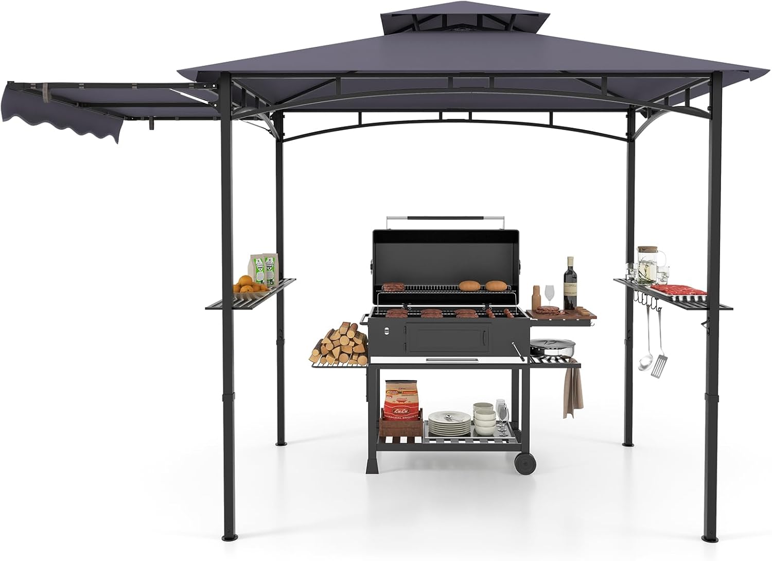 COSTWAY Barbecue Gazebo with Side Awning User Manual
