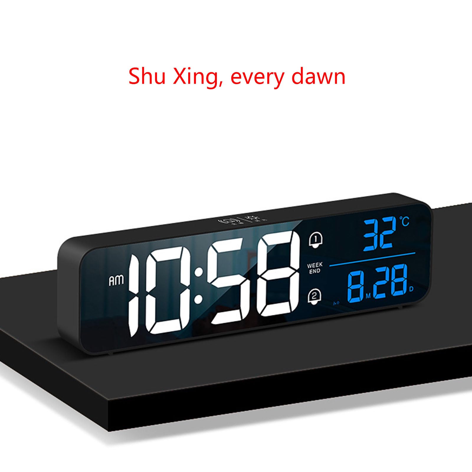 Reloj Despertador Digital LED Reloj de Escritorio, White