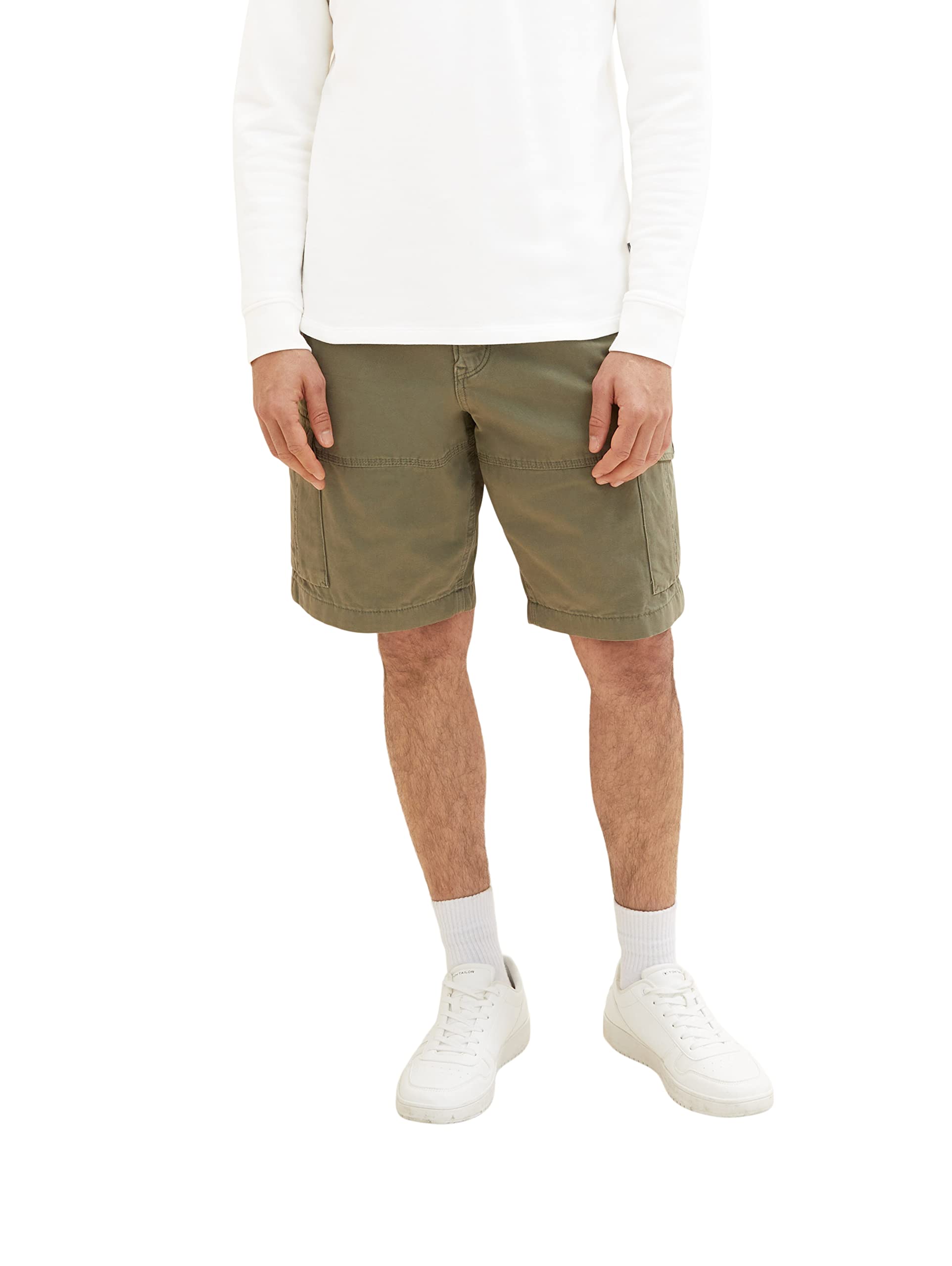 TOM TAILOR Herren 1036304 Bermuda Shorts, 10415 - Dusty Olive Green, 28