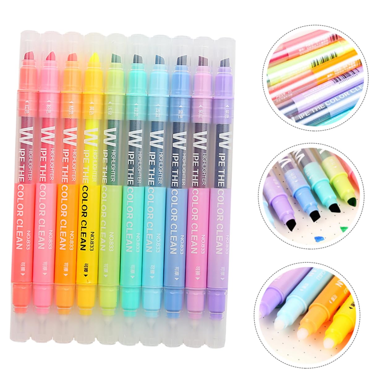 DOITOOL 3 Series Resaltador Borrable Bolígrafos Lindos Bolígrafos Borrables Fluorescente Rotulador Pluma De Escribir Papelería De Estudiantes Iluminador Líquido Pastel 10 Piezas X 3