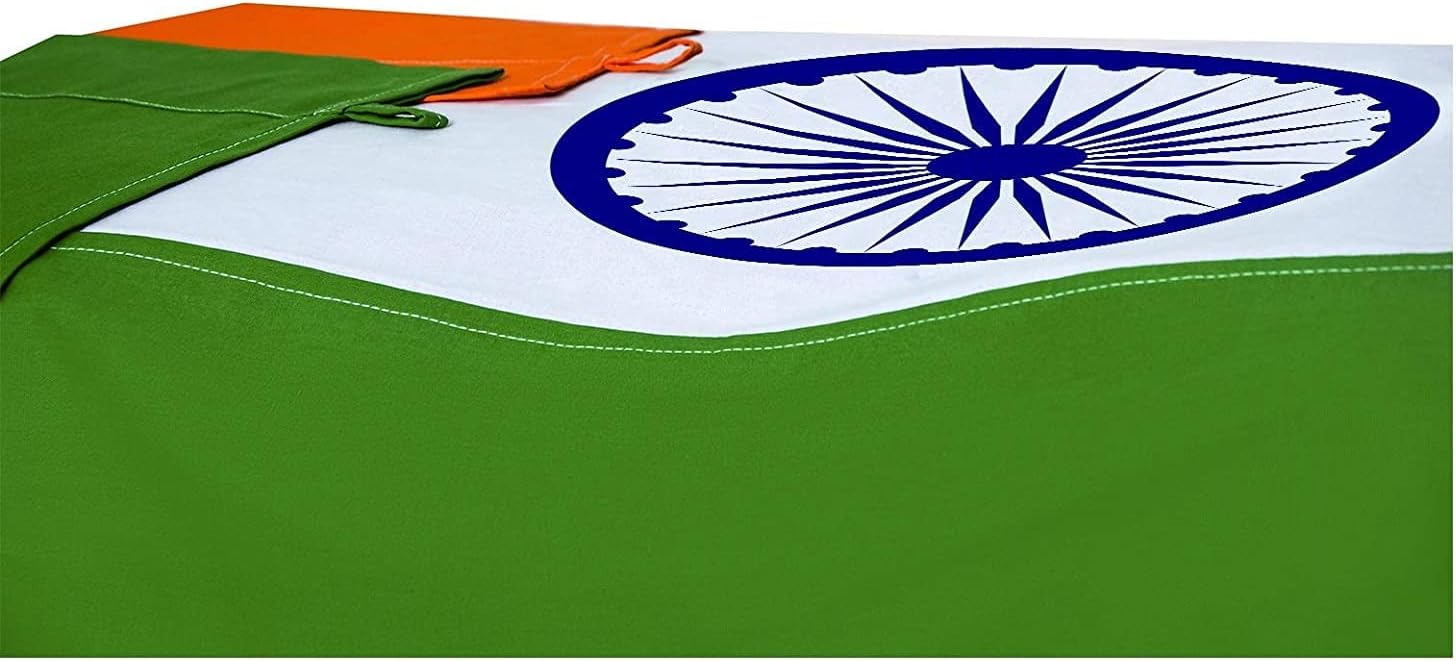 Elysian Indian Premium Quality Flag Size 54 Inch X 32 Inches Color And Fade Proof For Indoor Outdoor Cricket - 1 Pc