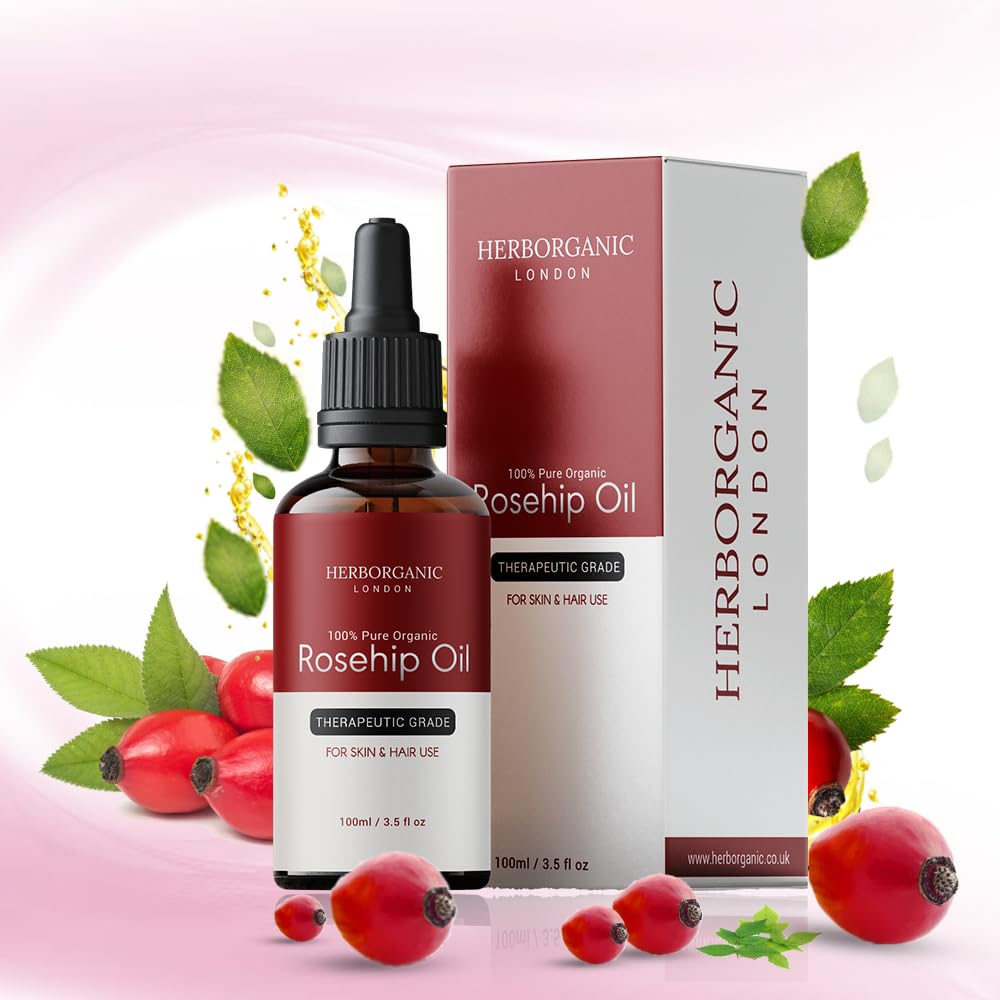 HERBORGANIC Rosehip Oil, Cold Pressed, Natural & Unrefined Bio Oil Scar Treatment - Image 2