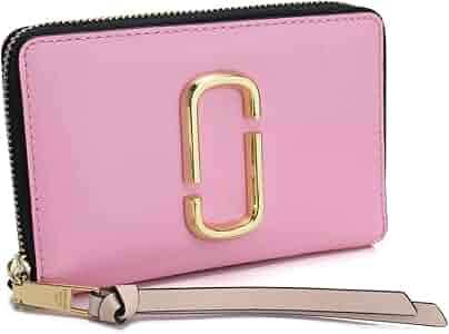 美品　MARC JACOBS スナップショット　二つ折り財布　ピンク/レッド Amazon | [マークジェイコブス] 財布 二つ折り L字ファスナー