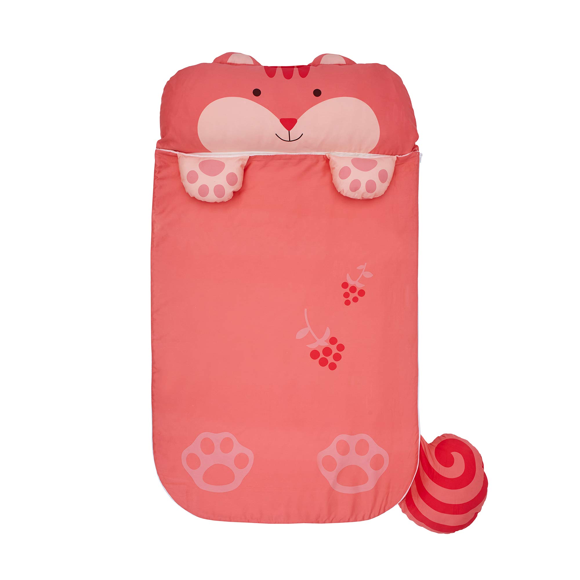 Milo&Gabby Nap Mat with Duvet, Removable Pillow and Blanket, 320 Thread Count Cotton (Squirrel - Lucy)