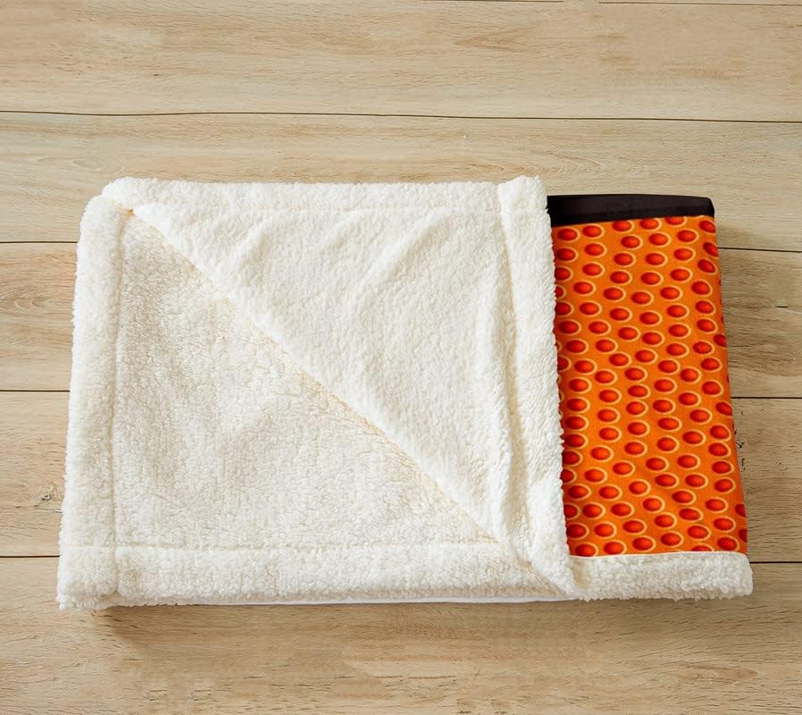 Feelyou バスケットボール フリース スローブランケット 子供 男の子 ティーン オレンジ バスケットボール プリント シェル