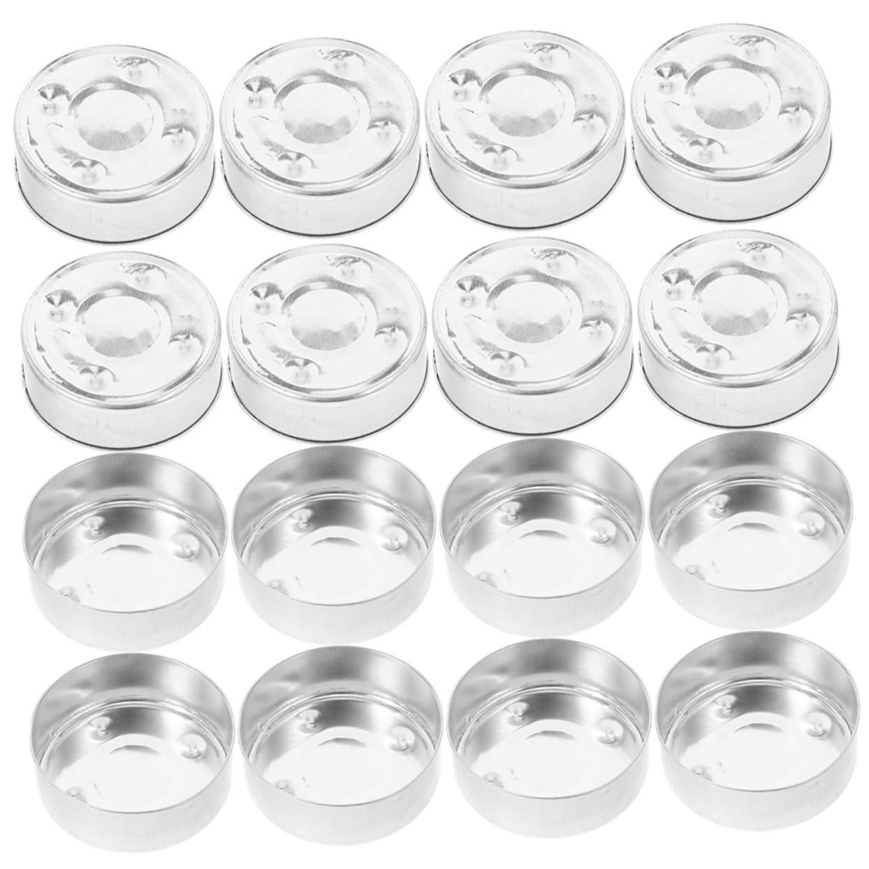 SOLUSTRE 150pcs Candle Tins Aluminum Tea Light Holders for DIY Aromatherapy Crafts Events Lightweight Metal Candle Jars for Weddings Parties Home Decor