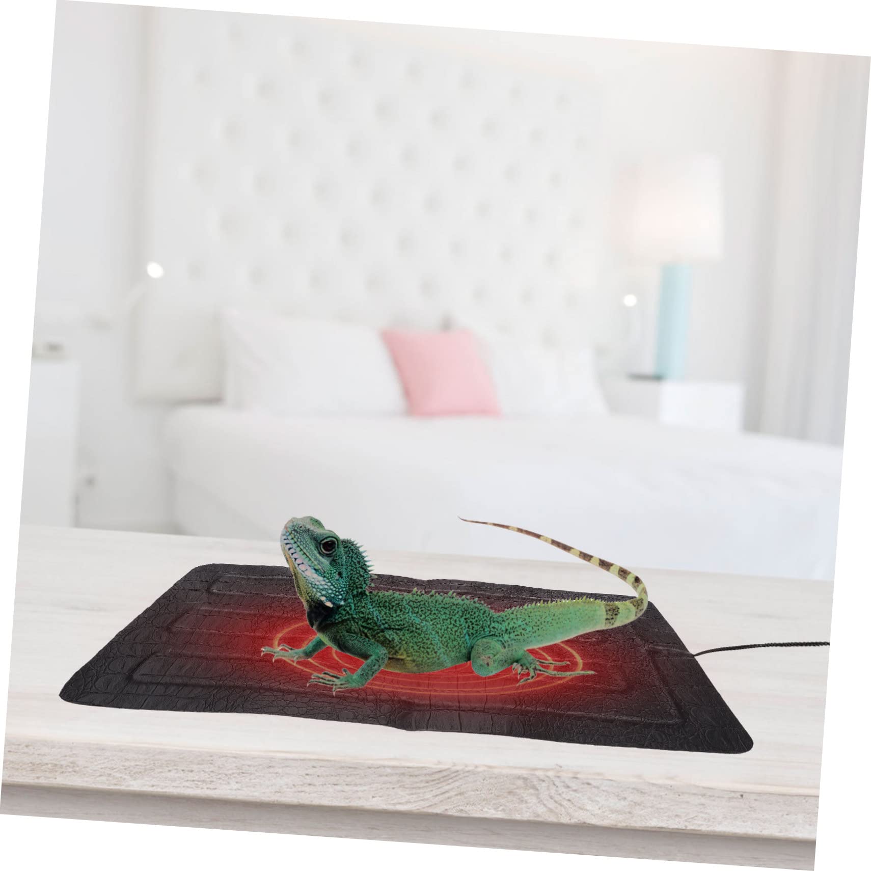 FOMIYES Tappetino Riscaldante per Piccoli Animali Domestici e Rettili Regolazione USB a 3 Livelli, Cuscinetto AntiGraffio in Effetto 33x18 Cm, per Tartarughe, Lucertole e Rettili in Inverno