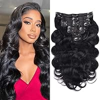 Vista 12 de Extensiones de cabello con clip de 12 pulgadas, rizado birmano, negro natural, extensiones de cabello con clip rizado birmano, cabello humano real