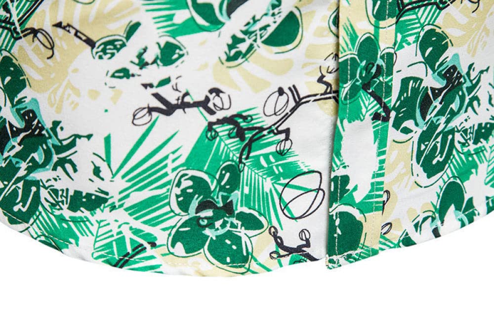 HGJH Hawaii Hemd, Herrenhemd Slim Fit Grau Blumen Blätter Ölgemälde Druck Hawaiihemd Kubakragen Dunkelgrau Langarm Button Down Weiches Strandhemd Henley Hemd Für Männer Jungen