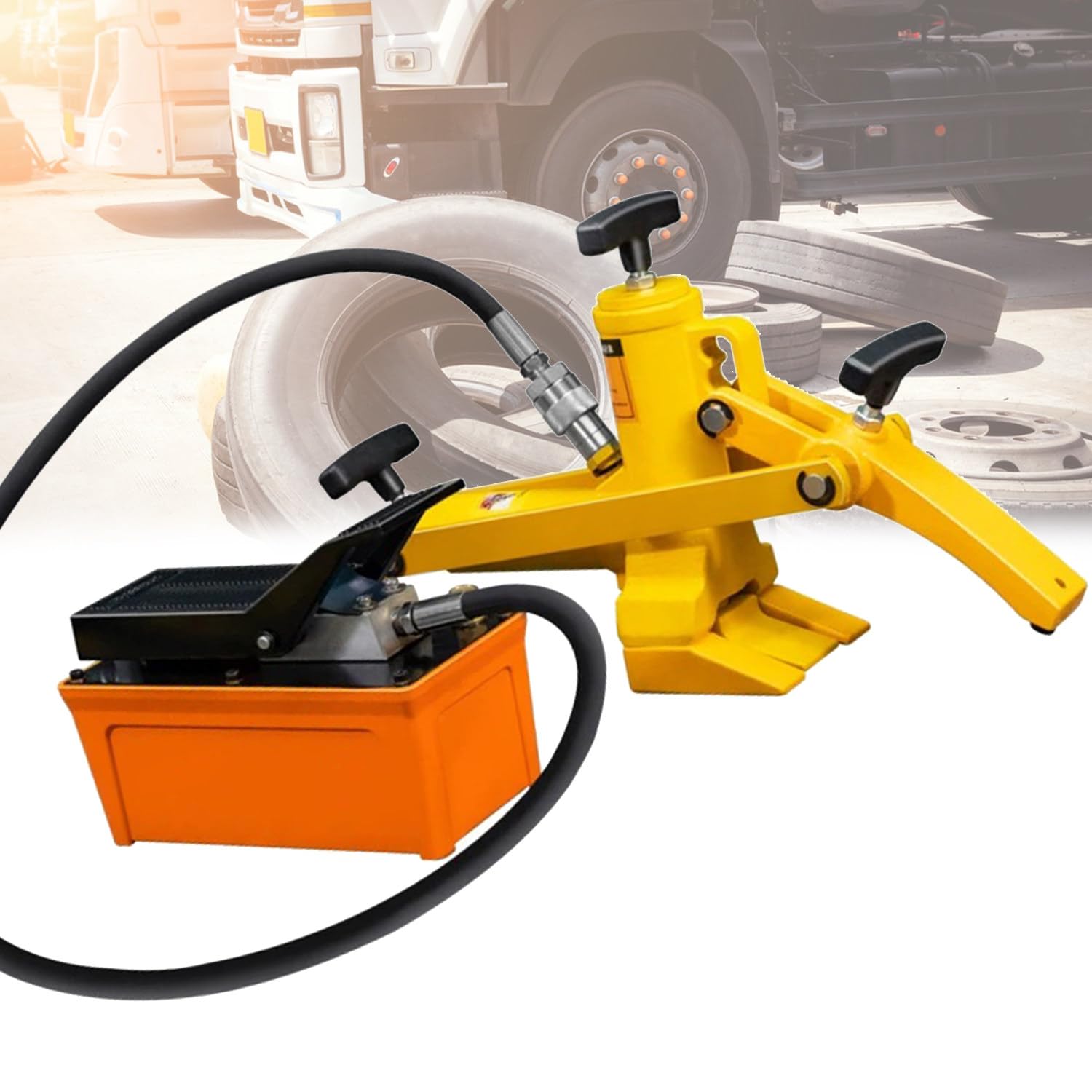 Hydrauliczny zbijak do opon, pneumatyczny, montażownica opon wytrzymałe stalowe narzędzie do zbijania opon, pompa hydrauliczna do zbijania opon do kół 3-częściowych