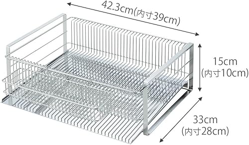Miniatura 7 de Shimomura Kihan 35730 Tsubame Sanjo - Escurridor ancho, vertical, acero inoxidable, soporte para palillos incluido, fabricado en Japón