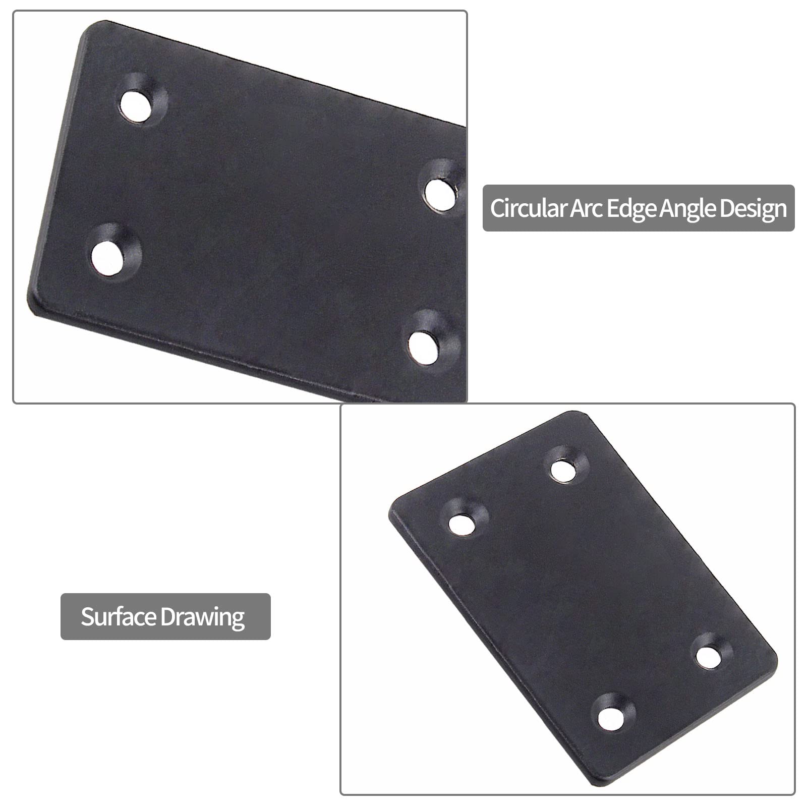 2.4 X 1.5 Inch Metal Flat Straight Brace Bracket 1.2 Mm