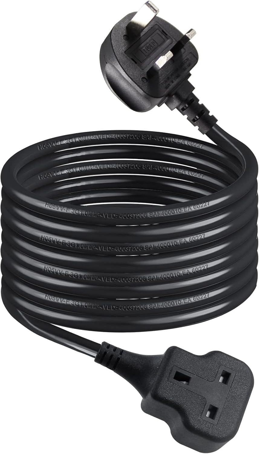 1 Way Gang Extension Lead 5M, Single Socket Mains Power Extension Lead