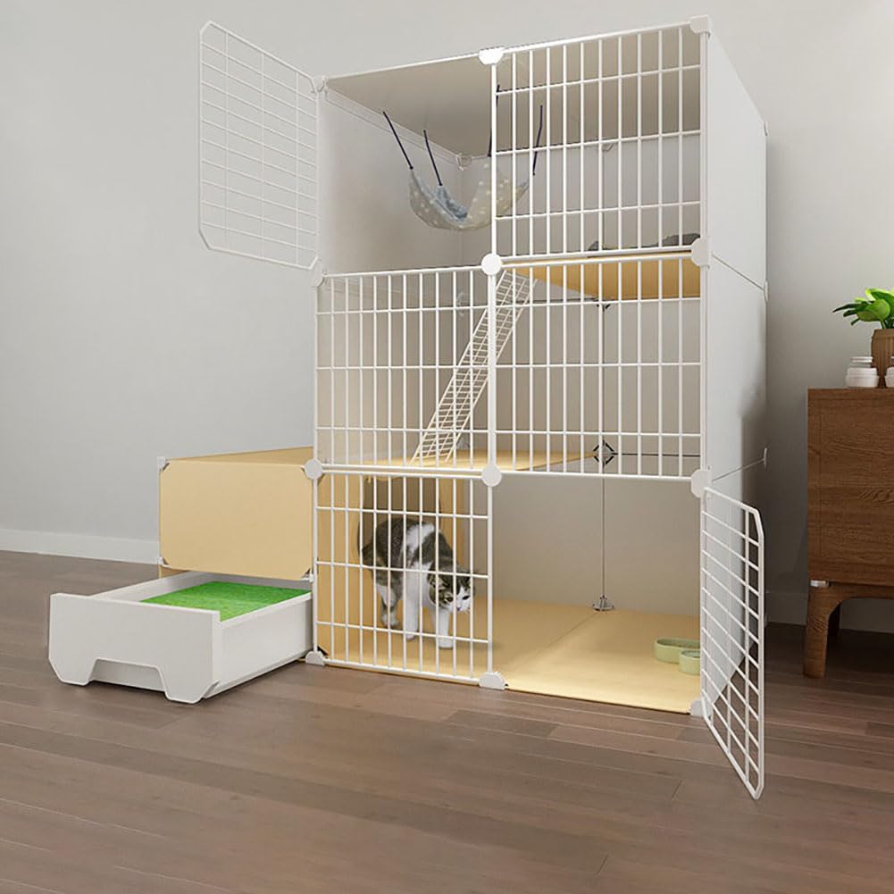 Parc à chat d'intérieur de qualité supérieure avec grillage robuste et porte