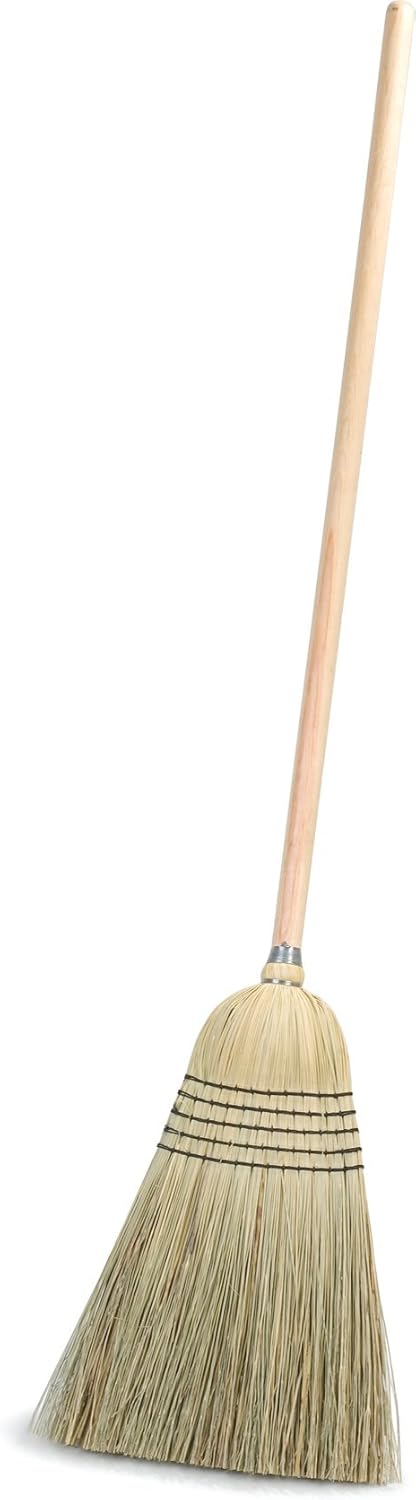 Carlisle FoodService Products 4135067 Commercial Corn Broom with Solid Wood Handle, 12" Wide (Case of 12)